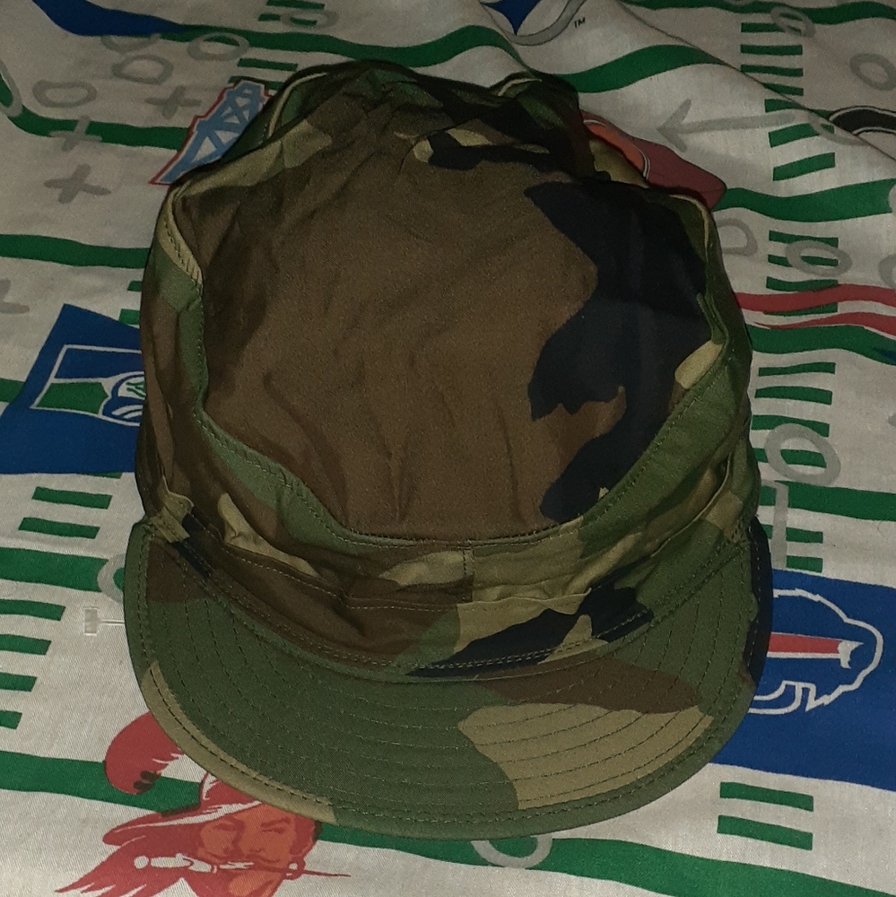New Vintage Military Patrol Camoflauge Fitted Army Hat Camo Cap  7 3/8